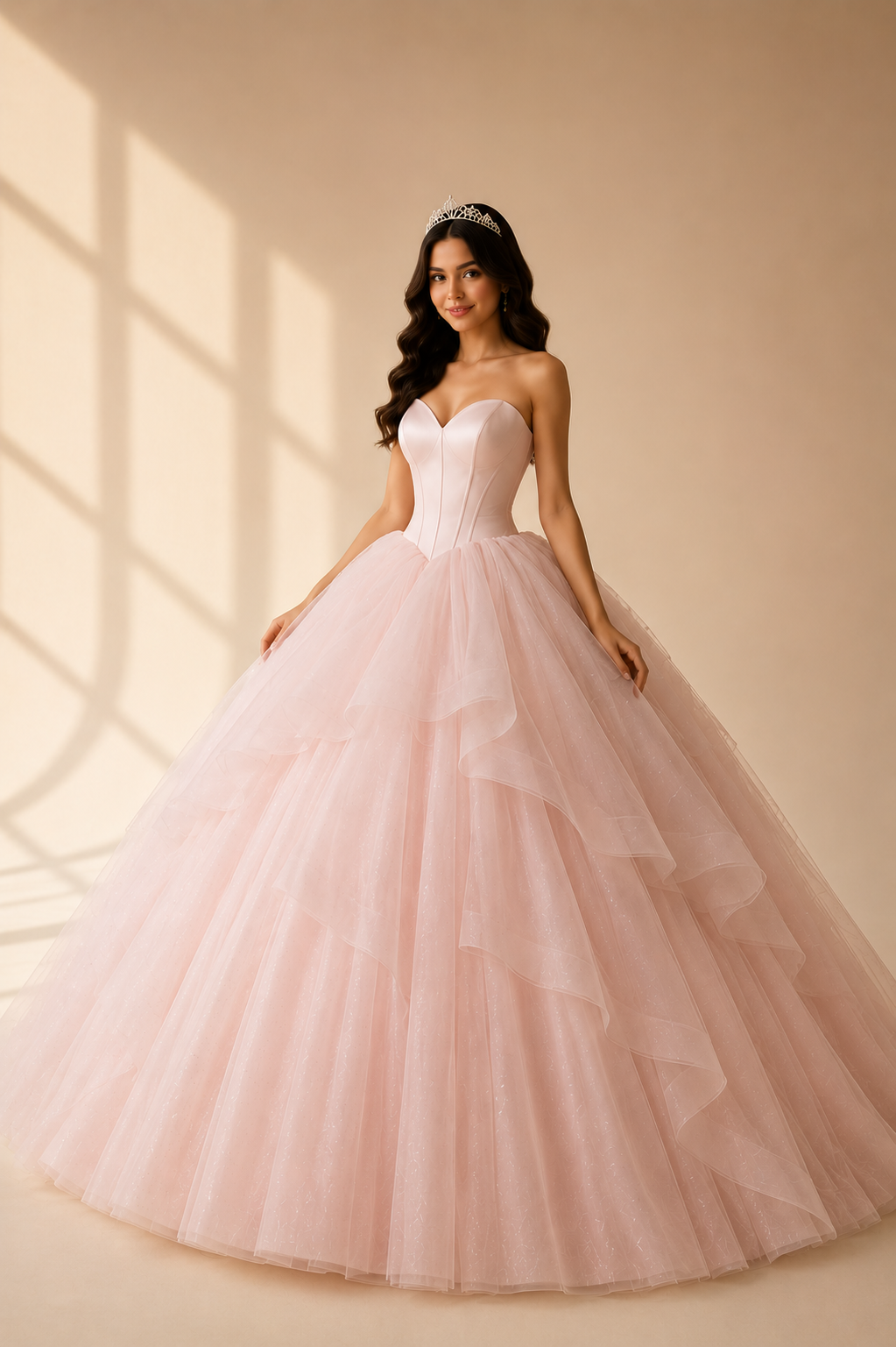 Modern princess-style quinceañera dress at Afina Luxury