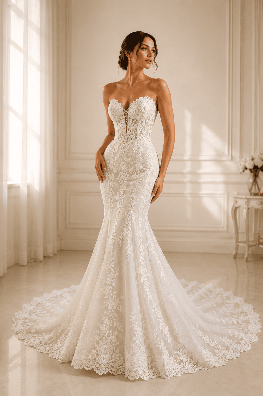 Fit-and-flare wedding dress near Miami
