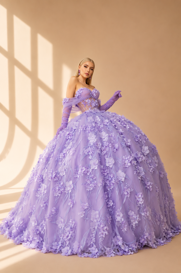 Luxury ball gown for a quinceañera celebration at Afina Luxury